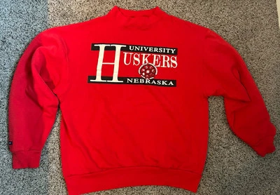 ВИНТАЖНЫЙ Nebraska Cornhuskers толстовка молодежи XL красный пуловер Crewneck Jansport! - Изображение 1 из 4