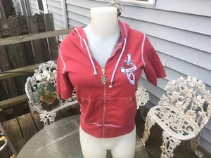 One Life 2 Live Hoodie Size Small Rose & Gray Full Zip Half Sleeve Cotton Blend  - Picture 1 of 9