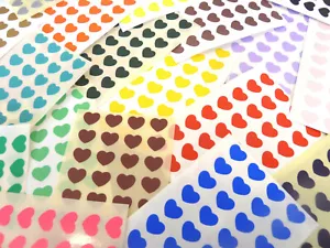 Small 10x8mm Heart Stickers, Self-Adhesive Coloured Hearts, Labels for Craft - Picture 1 of 33