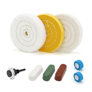 SCOTTCHEN 4Inch Buffing Polishing Wheel with 1/4" Shank for Drill, 1/2" Arbor  - Picture 1 of 12