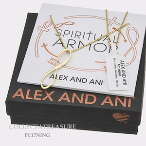 Auténtico collar ajustable Alex and Ani Infinity 18""-21"" (14kt GP) - Imagen 1 de 1
