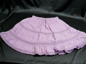 Girls Mini Boden Purple Tiered Boho Skirt Size 2 - 3T lined cotton pre-owned