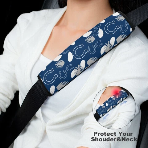 Indianapolis Colts 2pcs Car Seat Belt Pad Printed Shoulder Pad Cover Universal Cover