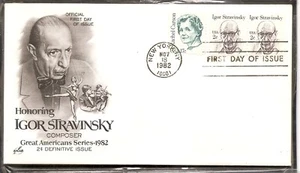 US SC # 1845 Igor Stravinsky FDC. Artcraft Cachet. - Picture 1 of 1