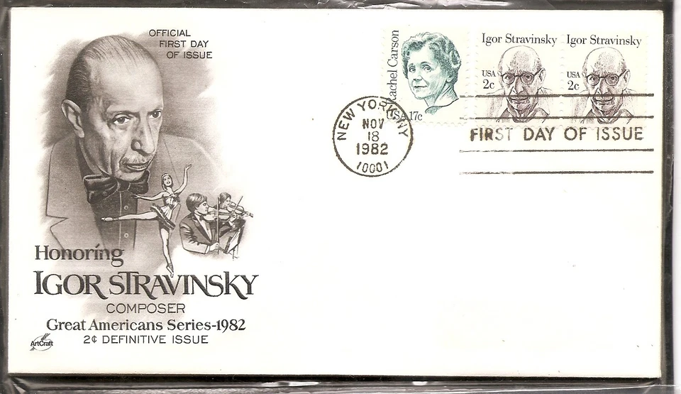 US SC # 1845 Igor Stravinsky FDC. Artcraft Cachet. - Image 1 of 1