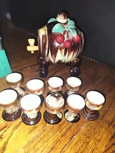 Rare Set Steffl Keramik Wien Porcelain Ceramic Wine Jug Vienna Decanter & Goblet - Picture 1 of 15