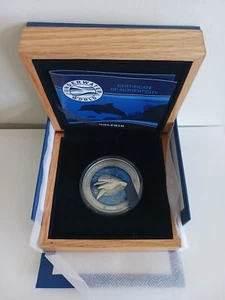 Barbados Silber 2019 3 Oz. 5 $ Münze Delfin Unterwasserwelt - Bild 1 von 4