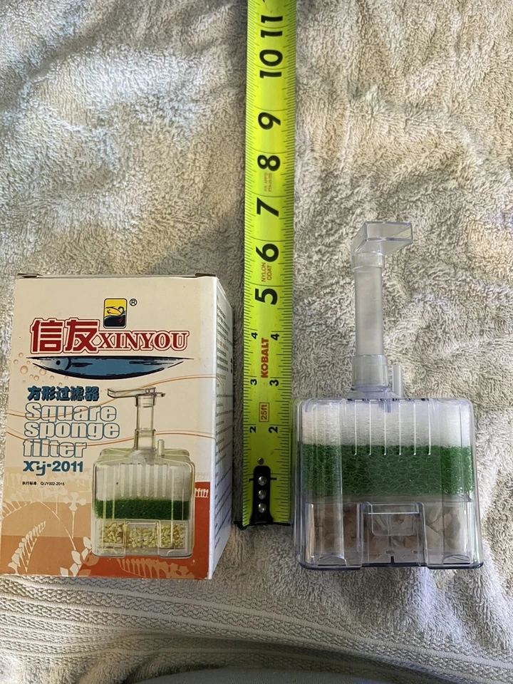 Short Air Driven Corner Filter Sponge Fry Shrimp Nano Fish Tank Aquarium - Image 1 of 3