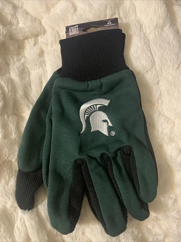 MICHIGAN STATE SPARTANS COLLEGE SPORT UTILITY WORK PLAY GLOVES NCAA NO SLIP GRIP Cover