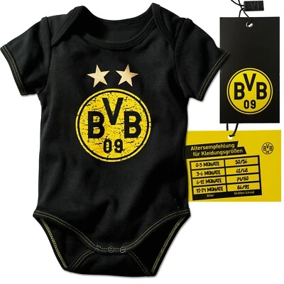 Borussia Dortmund Babybody Sterne Logo Baby Body Gr. 50-56 62-68 74-80 86-92 BVB