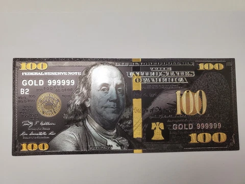 Black Gold Silver Banknote Notes Paper Bill Coins Dollar Federal Money Reserve Cover