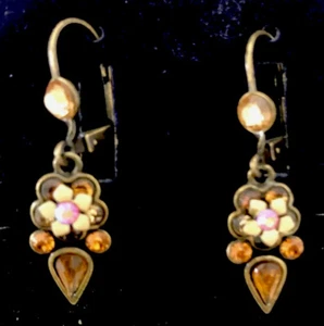 Berühmte Designer inspirierte OHRRINGE Blumen Kristall, Emaille 1 1/2 S1011 - Bild 1 von 11