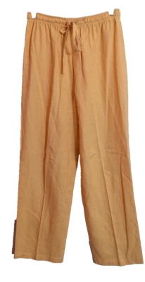 Vtg JOHN PAUL RICHARD Orange Linen Blend Pants Medium Petite P2 Boho Casual - Image 1 of 4