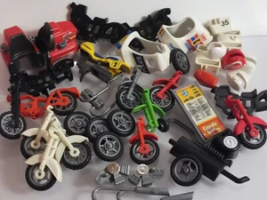 Playmobil Motorrad Reifen Ersatzteile Federgabel Zubehör Auspuff Chassi Konvolut - Bild 1 von 25