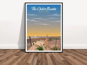 OUTER BANKS NORTH CAROLINA ISLANDS Wandbild Strand Urlaub Druck Poster OBX - Bild 1 von 10