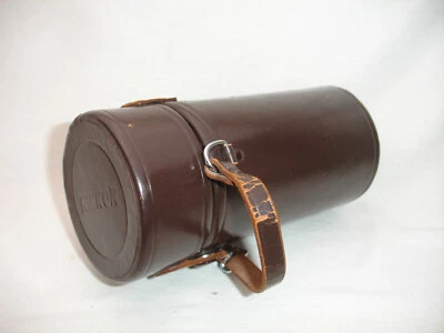 NIKON NIKKOR LENS CASE with strap. 6.5" x 3"  BROWN  #5029 Vintage - Image 1 of 4