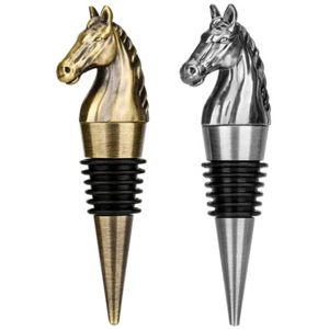 Wine Stopper for Bottles Metal Wine Saver Stoppers with Horse Head Decoration - Picture 1 of 17