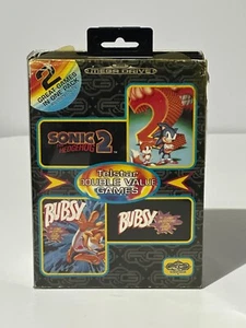 Sega Mega drive Telstar double Value Pack Sonic 2 & Bubsy - Picture 1 of 8