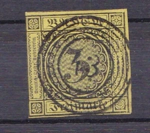 Baden 1851 , 3 Kreuzer Mi Nr 2, fast vollrandiges gestempeltes Prachtstück Altd - Picture 1 of 1