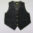 Scully Vest Mens Small Black Leather Suede Satin 504 Waist Coat Frontier Rodeo