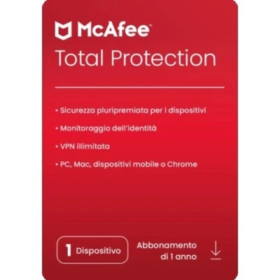 McAfee Total Protection 1 PC 1 ANNO  + VPN - WIN, MAC, Android, iOS - 2026 - Immagine 1 di 2