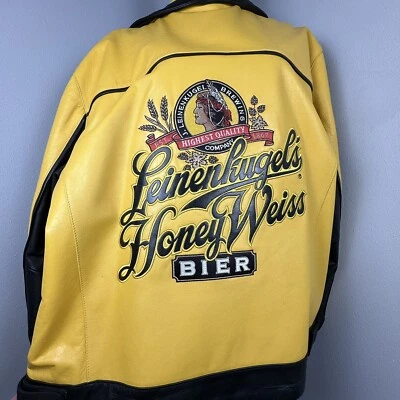 NUEVO CON ETIQUETAS Leinenkugels Cervecería Cuero Blanco Miel Para Hombres 2XL Chaqueta Abrigo Chippewa Falls Foto 1 de 4