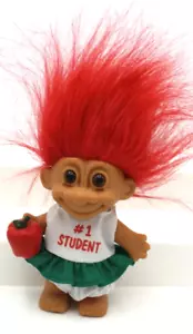 Trollpuppe #1 Schüler Apfellehrer Haustier rothaarig Schule Outfit - Bild 1 von 5