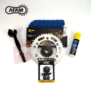 AFAM Blue X-ring Chain and Sprocket Kit fits Yamaha YZF R1 / R1M 2015-2022 - Picture 1 of 2