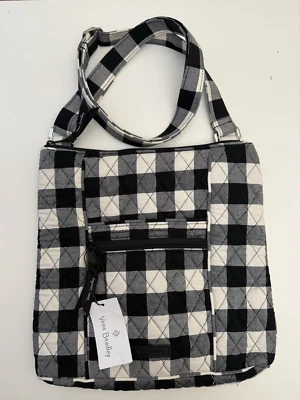 NWT Vera Bradley Pearl Buffalo Check Hipster Black & White Plaid Crossbody Purse - Image 1 of 4