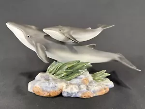 Vintage Homco Masterpiece Porcelain Endangered Species: Fin Whales Mother & Baby - Picture 1 of 11