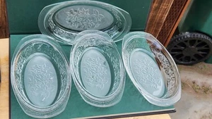 4-pc Princess House Fantasia Sundae Boats / Banana Split Bowls 9 1/4in Long - Picture 1 of 3