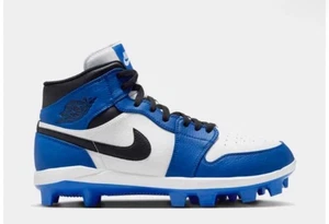 Air Jordan 1 Retro MCS Baseball Cleats Blue Black White AV5354-411 Mens Size 9.5 - Picture 1 of 5