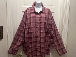 Neu mit Etikett St. John’s Bay Damen Plus rosa rose Country kariertes Oberteil Baumwolle Hemd Größe 4X - Bild 1 von 7
