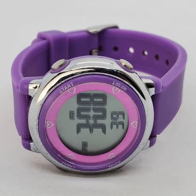 Reloj Mujer 34MM Digital Alarma Día Cronógrafo Púrpura Bandas Plástico Batería Nueva Foto 1 de 4
