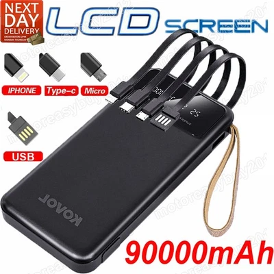 900000mAh Power Bank Tragbar Schnellladegerät Externer Batterie Ladegerät Handy - Bild 1 von 4
