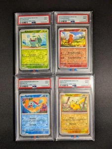 Pokemon Pikachu Bulbasaur Charmander Squirtle Costco Mini Tins Promo SET PSA 9 - Picture 1 of 9