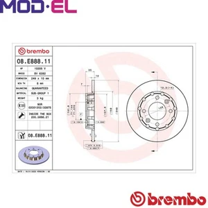 2x BRAKE DISC 08.E888.11 FOR PEUGEOT 208II2008II OPEL CORSA/Hatchback/Van DS - Picture 1 of 6