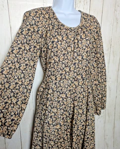 Vintage 70er Blumen Prärie Kleid Gr. 8 Boho Folk Midi Cottagecore Retro - Bild 1 von 10