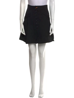 Шерстяная мини-юбка Louis Vuitton 2020 черная XS на пуговицах спереди трапециевидная с высокой талией - Изображение 1 из 4
