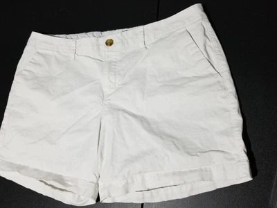 Pantalones Cortos Old Navy Mujer Talla 12 Blanco Chino Algodón Cremallera Tiro Medio #357 Foto 1 de 4