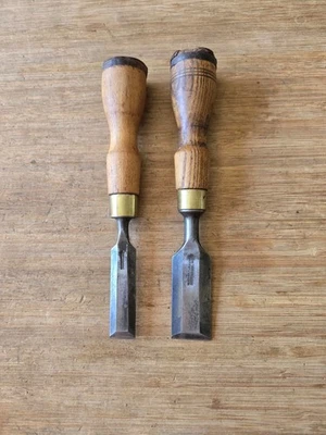 Vintage Marples Wood Chisel Lot x 2 - 1 inch & 5/8 inch - Image 1 of 4
