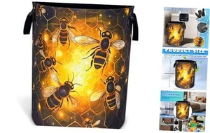 Queen Bee Laundry Basket Oxford Cloth Bee Honeycomb Laundry Hamper With Handle - Picture 1 of 8