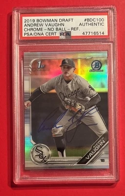 2019 Bowman ANDREW VAUGHN Signed Rookie Card Auto RC BDC100 PSA MILWAUKEE BREWER - Image 1 of 3