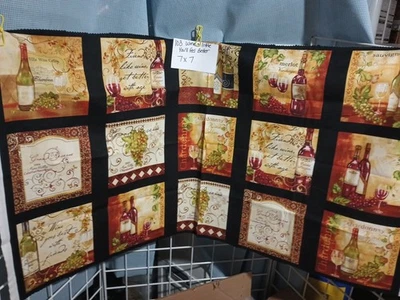 Tela cuadrada de algodón F103 1 panel "Wine A Little You'll Feel Better" Foto 1 de 3