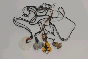 4 All Natural Amber Shells Stones Corded Necklaces 16"-24" - Picture 1 of 7