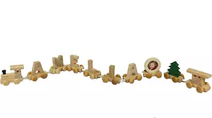 Personalised Wooden Wood Letter Train Alphabet Name Train Set Christening Gift - Picture 1 of 13