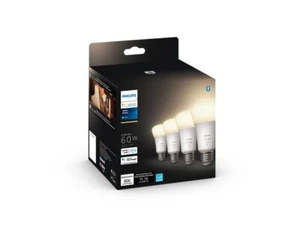 Philips - Hue A19 Bluetooth 60W Smart LED Bulb (4-Pack) - White - NEW - Picture 1 of 1