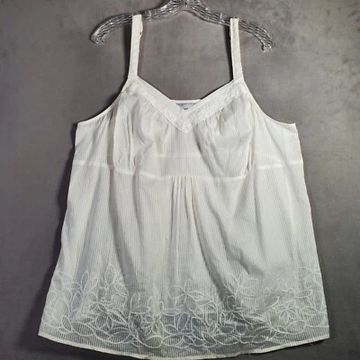 Camiseta sin mangas Y2K Avenue Cami Babydoll para mujer 18/20 blanca floral bordada cabaña Foto 1 de 4