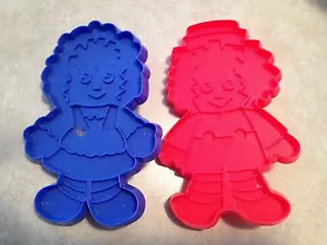 Vintage Ausstecher Lot Paar Set Raggedy Ann Andy Puppen Bobbs Merrill Co - Bild 1 von 1