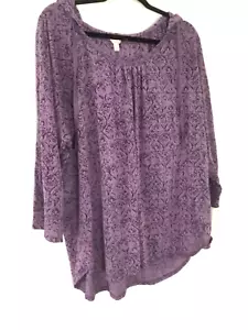 Blusa estilo túnica Sonoma Plus con capucha burnout talla 2X nueva con etiquetas - Imagen 1 de 5